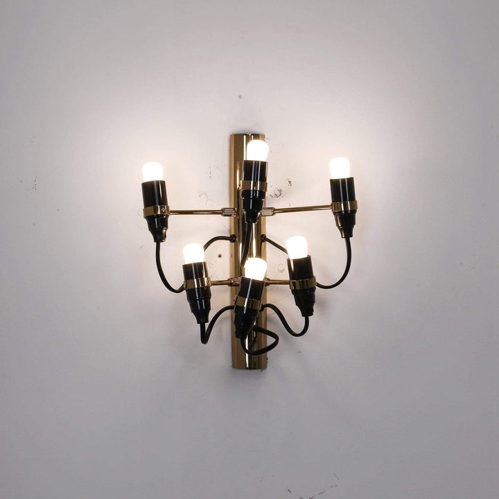 Mid century wall sconce with 6 heads, perfect wall lights for sitting and drawing rooms, stylish and modern design.
