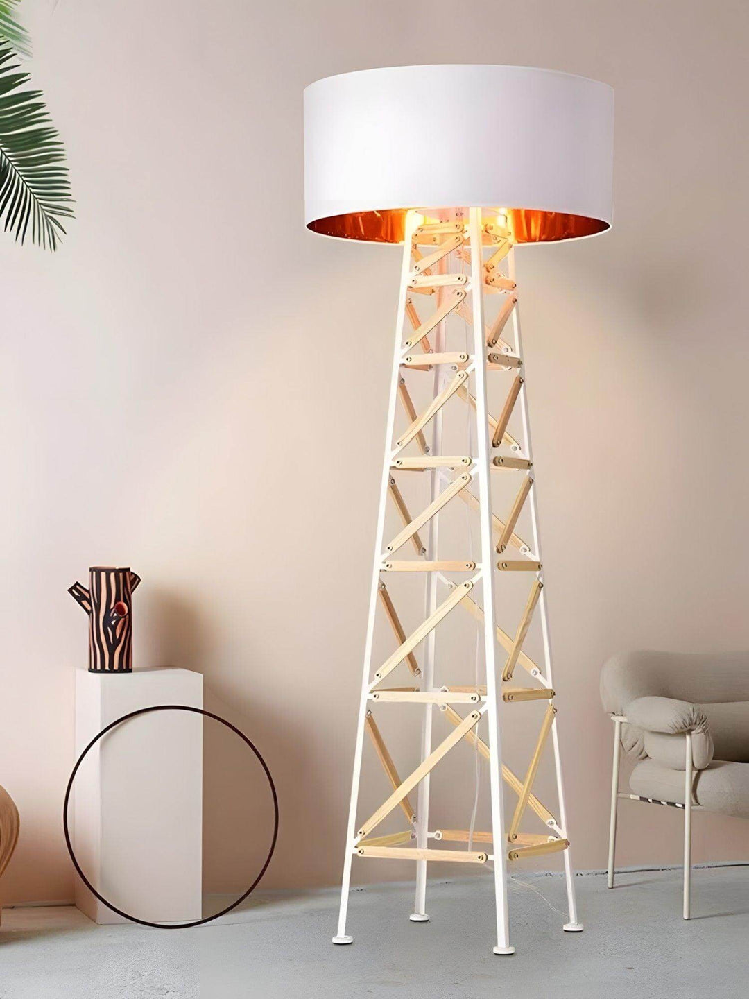 Stylish Eiffel Floor Lamp, a contemporary metal floor lamp perfect for bedrooms and living rooms.
