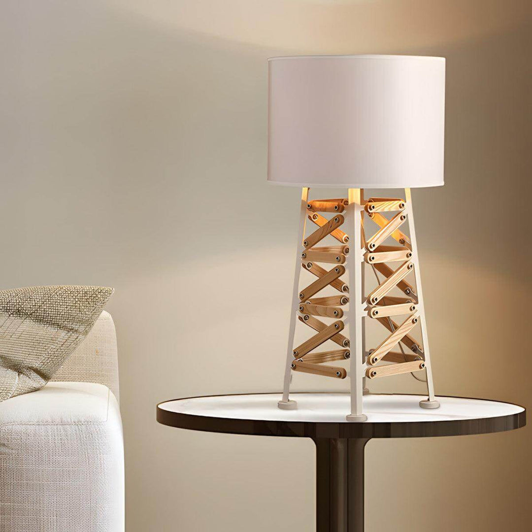 Eiffel Table Lamp, a modern table lamp with unique design, perfect as a bedroom bedside lamp, size L 14.9" x H 28.1".