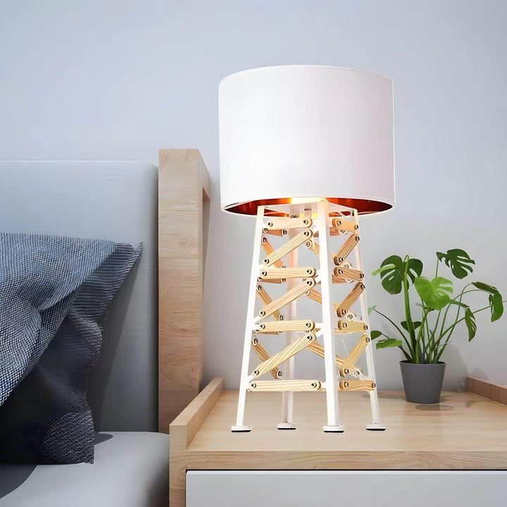 Modern Eiffel Table Lamp with unique design, perfect bedside lighting for bedrooms. Size: 14.9" x 28.1".