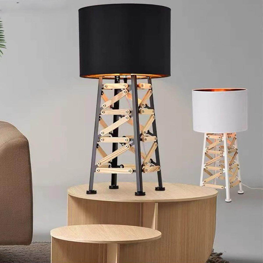 Eiffel Table Lamp: modern unique table lamp with a black shade, perfect for bedroom bedside use.