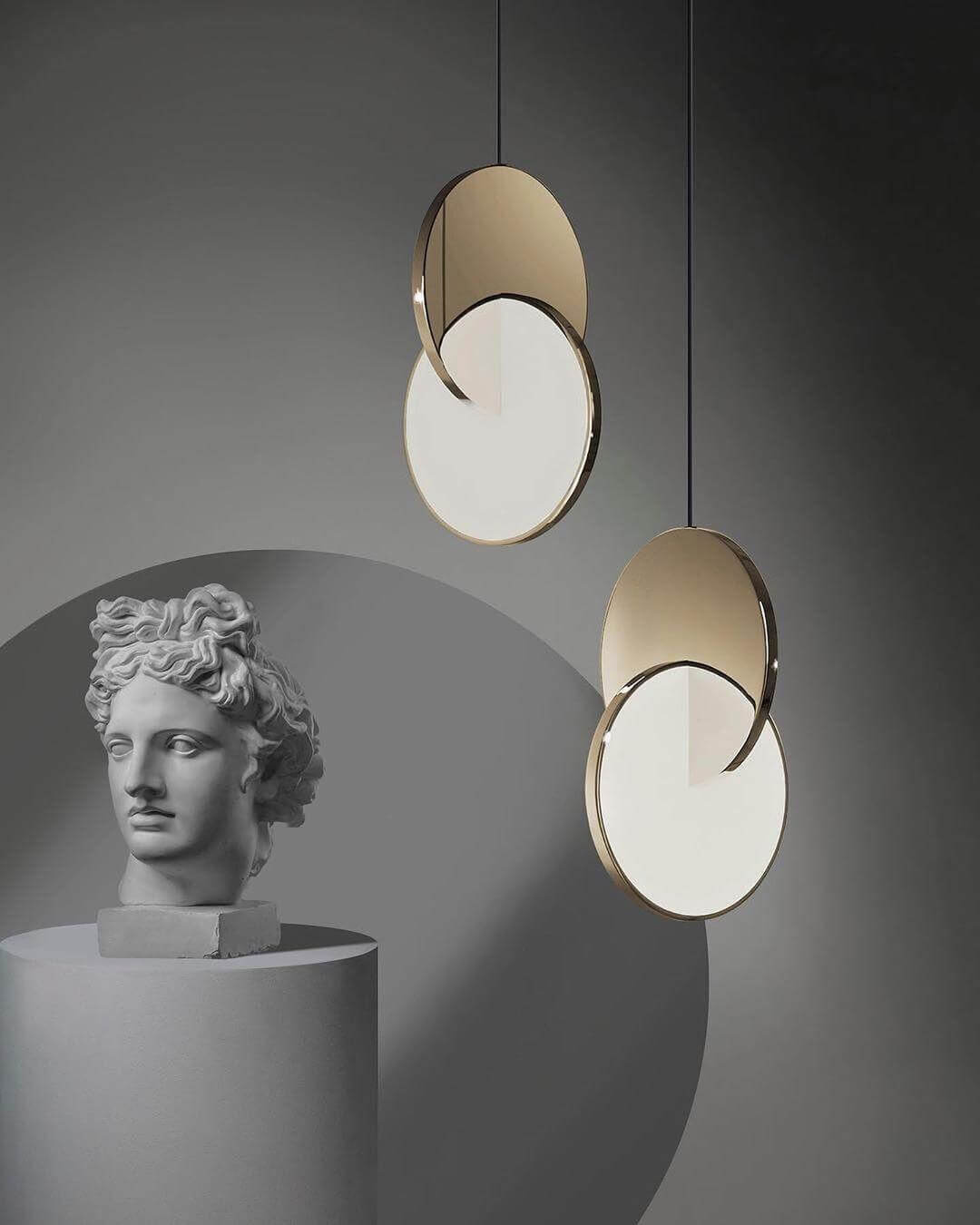 Disc Pendant Light | Mid Century Modern Hanging Lamp for Home Office | Vinlighting | Vinlighting