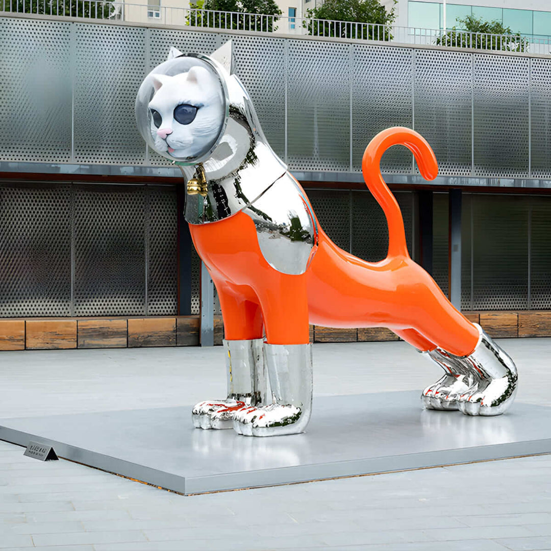 Draxum Sculpture Floor Lamp featuring a sleek cat design, an art deco style, perfect for living room lighting.