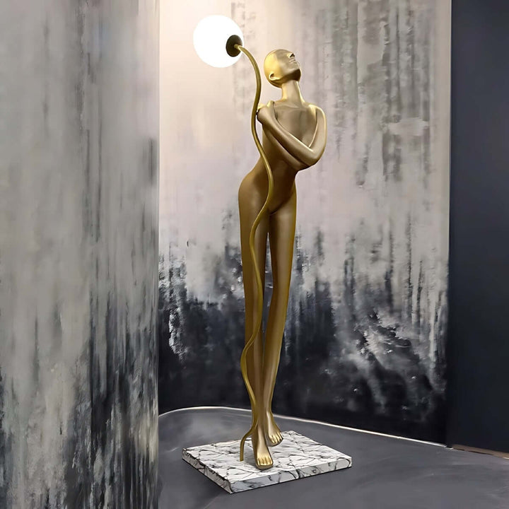 Sculptural Drayno Art Floor Lamp in art deco style, perfect as floor lights for living room decor.