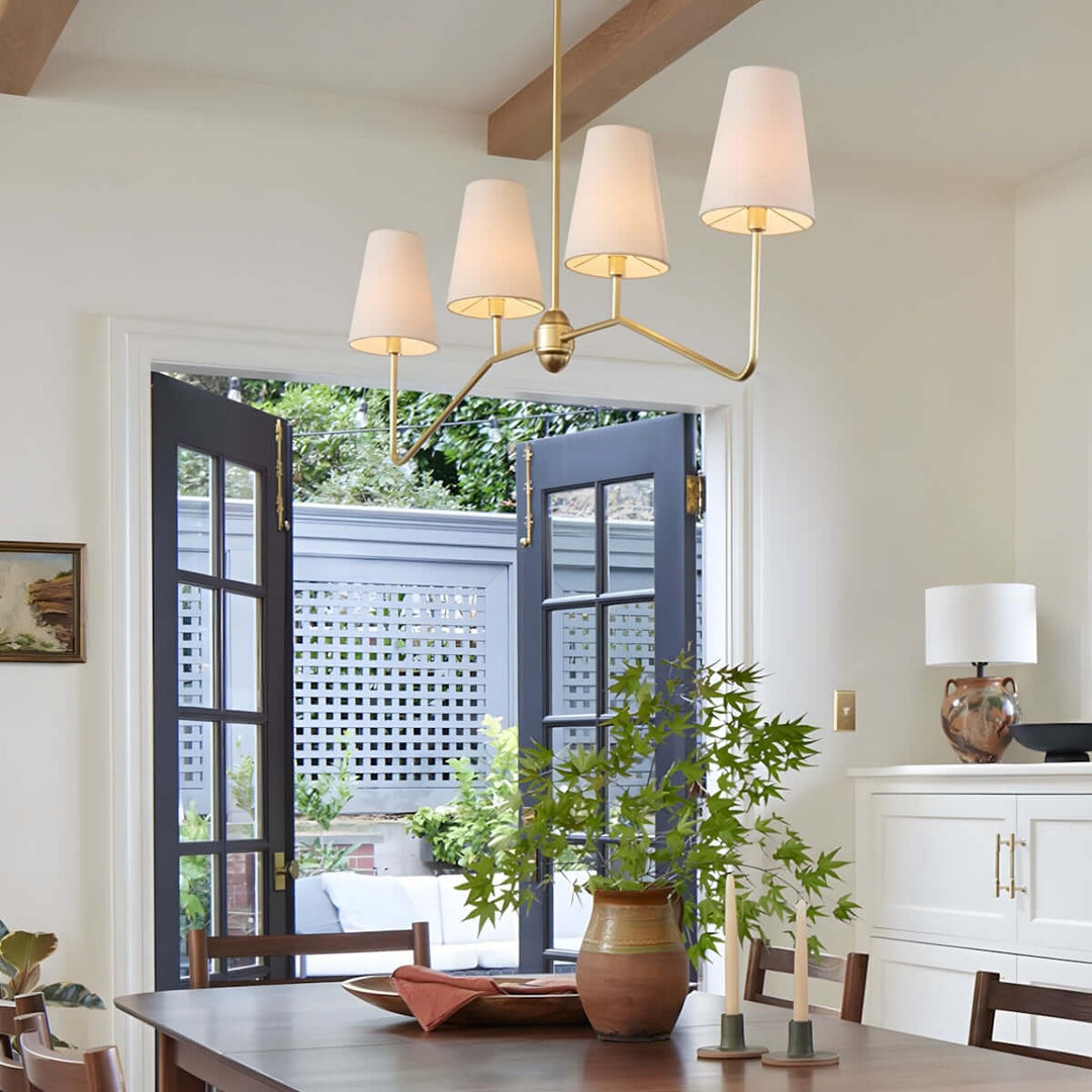 Drovon Chandelier โ Elegant Wabi-Sabi Fabric Dining Light