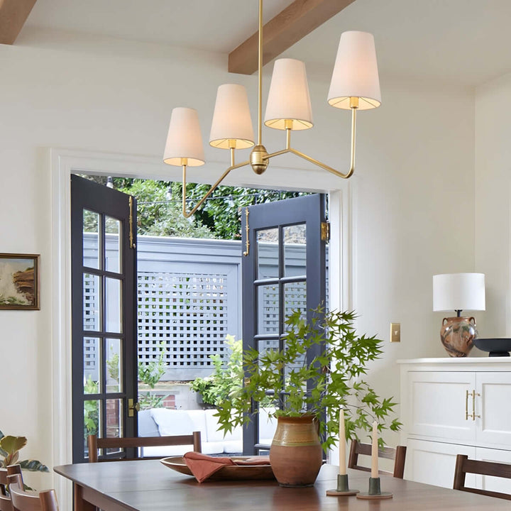 Drovon Chandelier โ Elegant Wabi-Sabi Fabric Dining Light