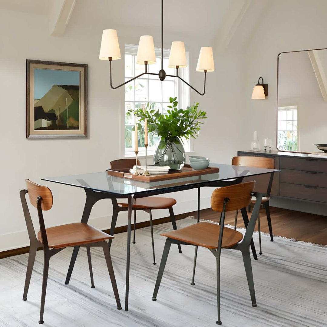 Drovon Chandelier โ Elegant Wabi-Sabi Fabric Dining Light