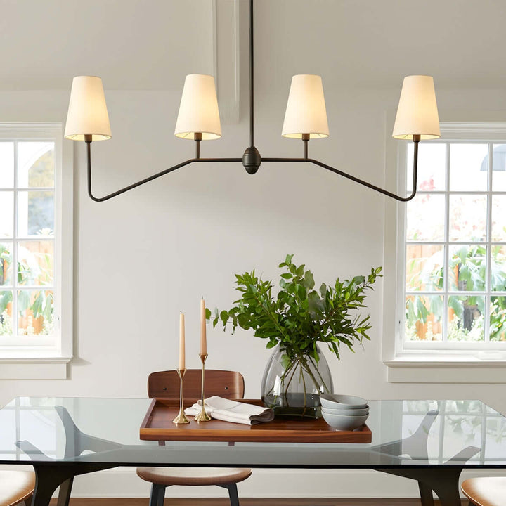 Drovon Chandelier โ Elegant Wabi-Sabi Fabric Dining Light