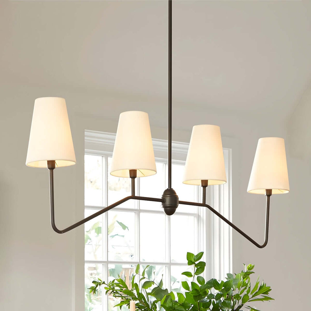 Drovon Chandelier โ Elegant Wabi-Sabi Fabric Dining Light