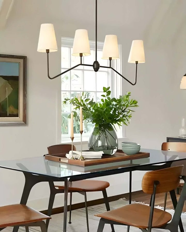 Drovon Chandelier โ Elegant Wabi-Sabi Fabric Dining Light