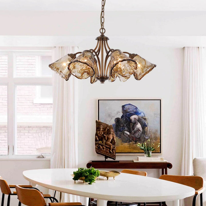 Elvarin Chandelier – Mid Century Modern Glass Lighting Fixture