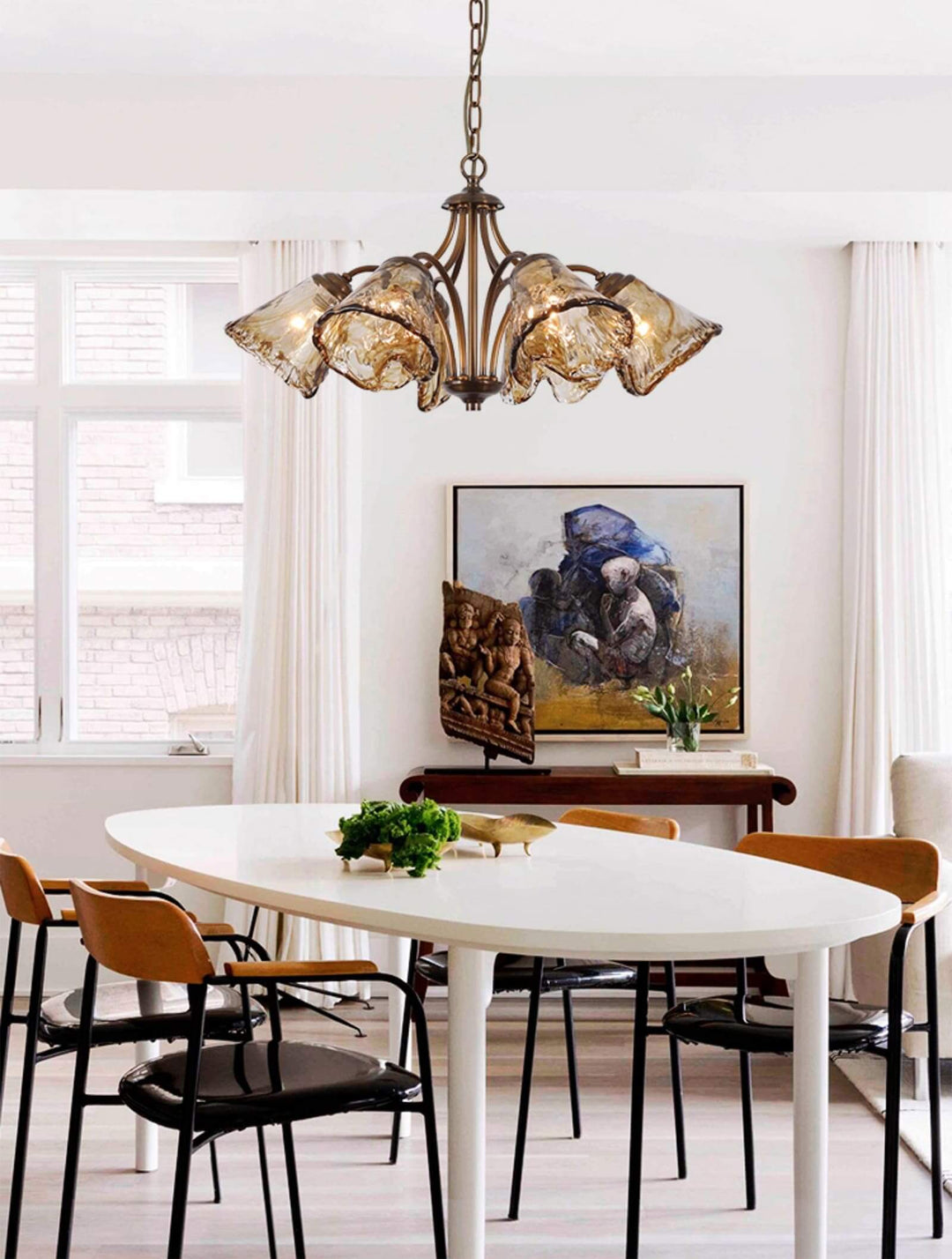 Elvarin Chandelier – Mid Century Modern Glass Lighting Fixture