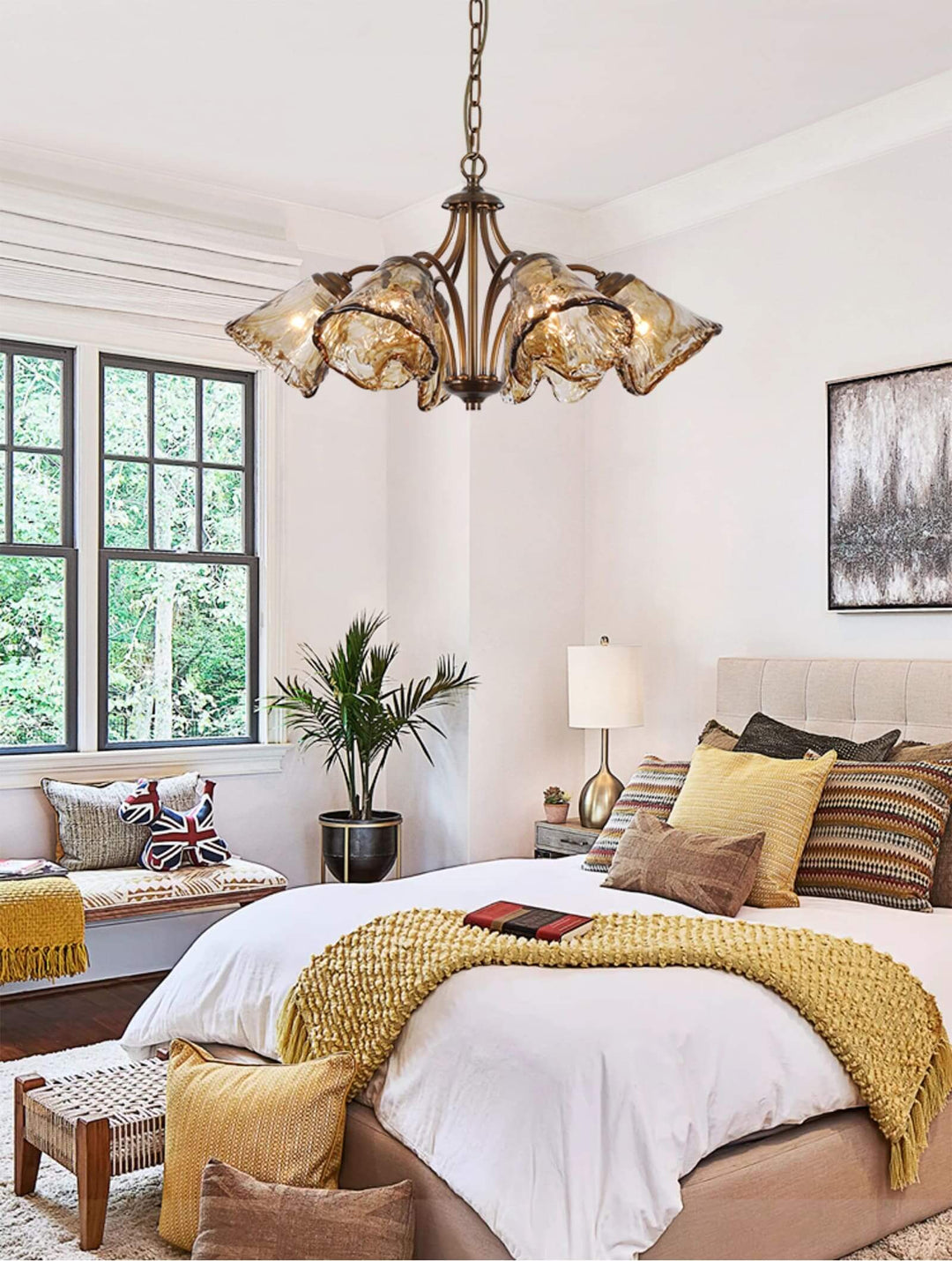 Elvarin Chandelier – Mid Century Modern Glass Lighting Fixture
