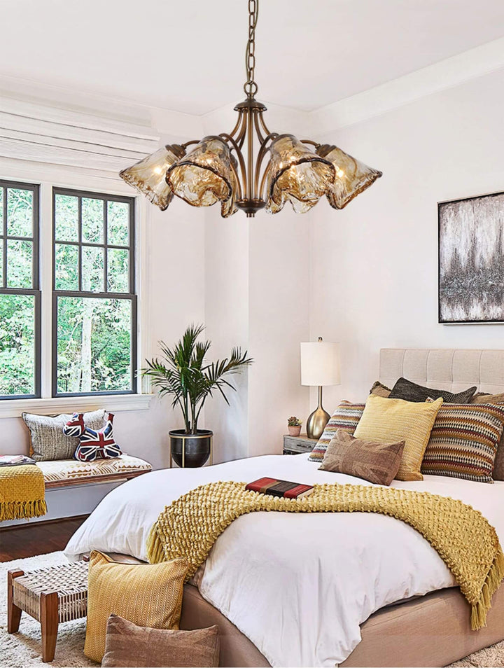 Elvarin Chandelier – Mid Century Modern Glass Lighting Fixture