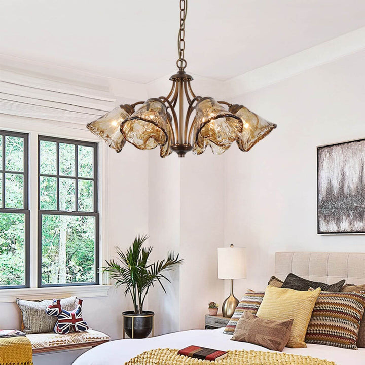 Elvarin Chandelier – Mid Century Modern Glass Lighting Fixture
