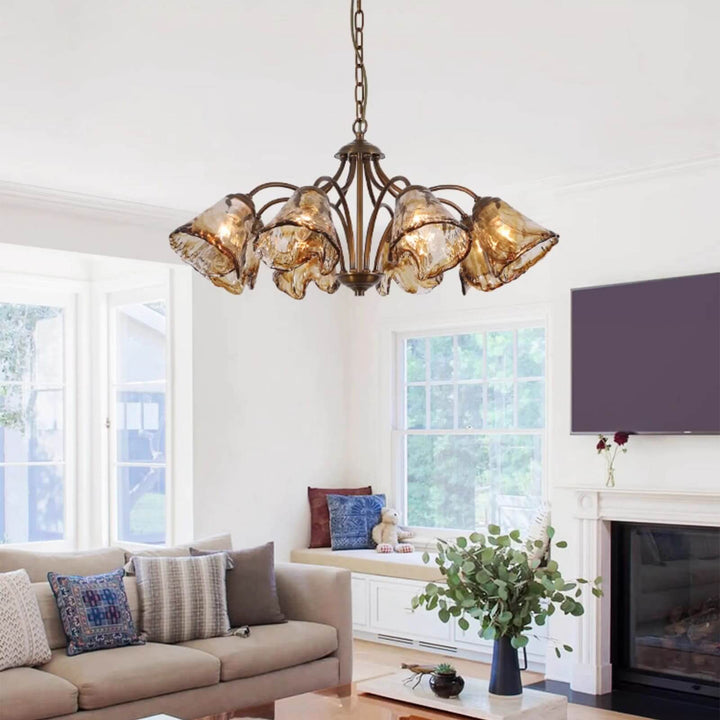 Elvarin Chandelier – Mid Century Modern Glass Lighting Fixture