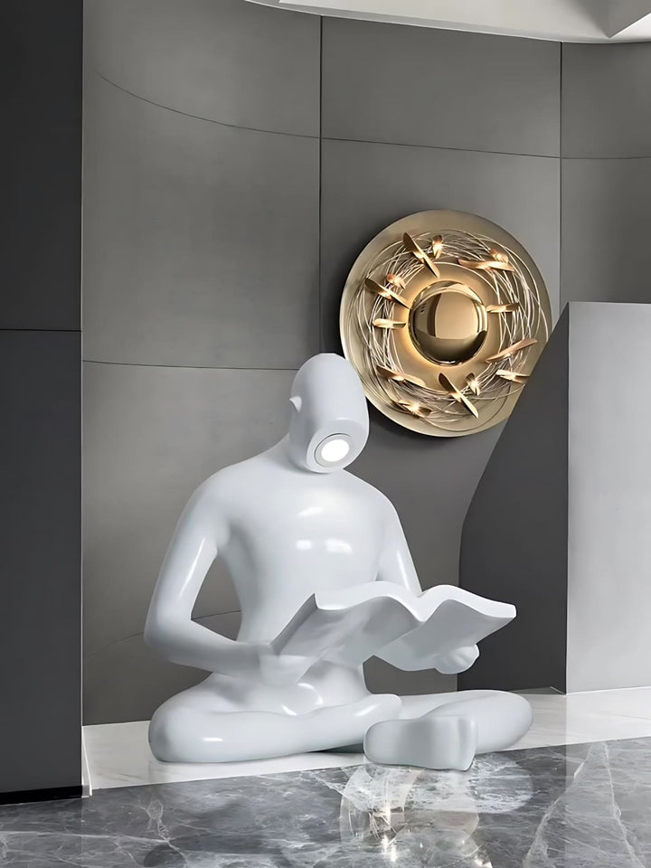 Elyvia sculptural floor lamp in a contemporary living space, showcasing art deco design and modern floor lights.