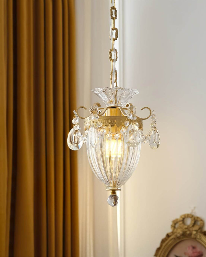 Elyxis Pendant Lamp – French Light Luxury Brass and Crystal Decor Lamp