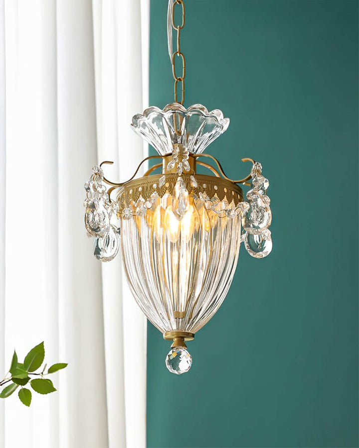 Elyxis Pendant Lamp – French Light Luxury Brass and Crystal Decor Lamp