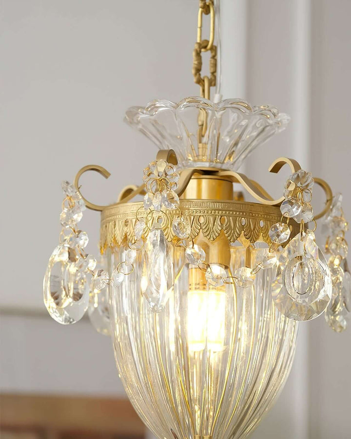 Elyxis Pendant Lamp – French Light Luxury Brass and Crystal Decor Lamp