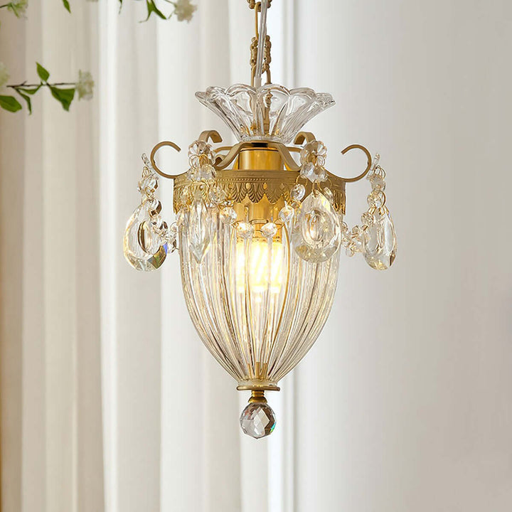 Elyxis Pendant Lamp – French Light Luxury Brass and Crystal Decor Lamp