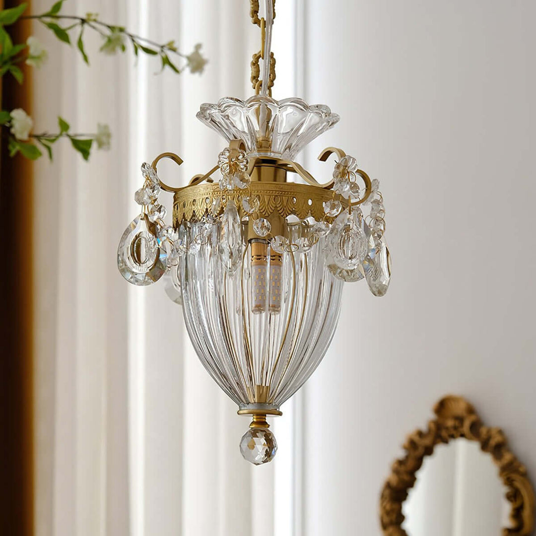 Elyxis Pendant Lamp – French Light Luxury Brass and Crystal Decor Lamp