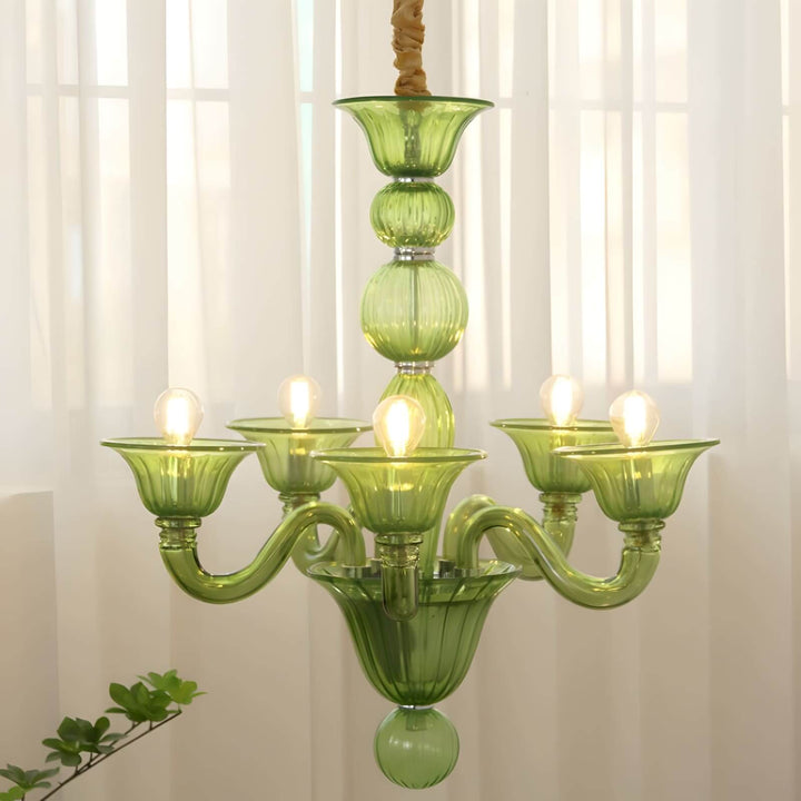Fintav Chandelier β Modern Glass Light for Dining Area