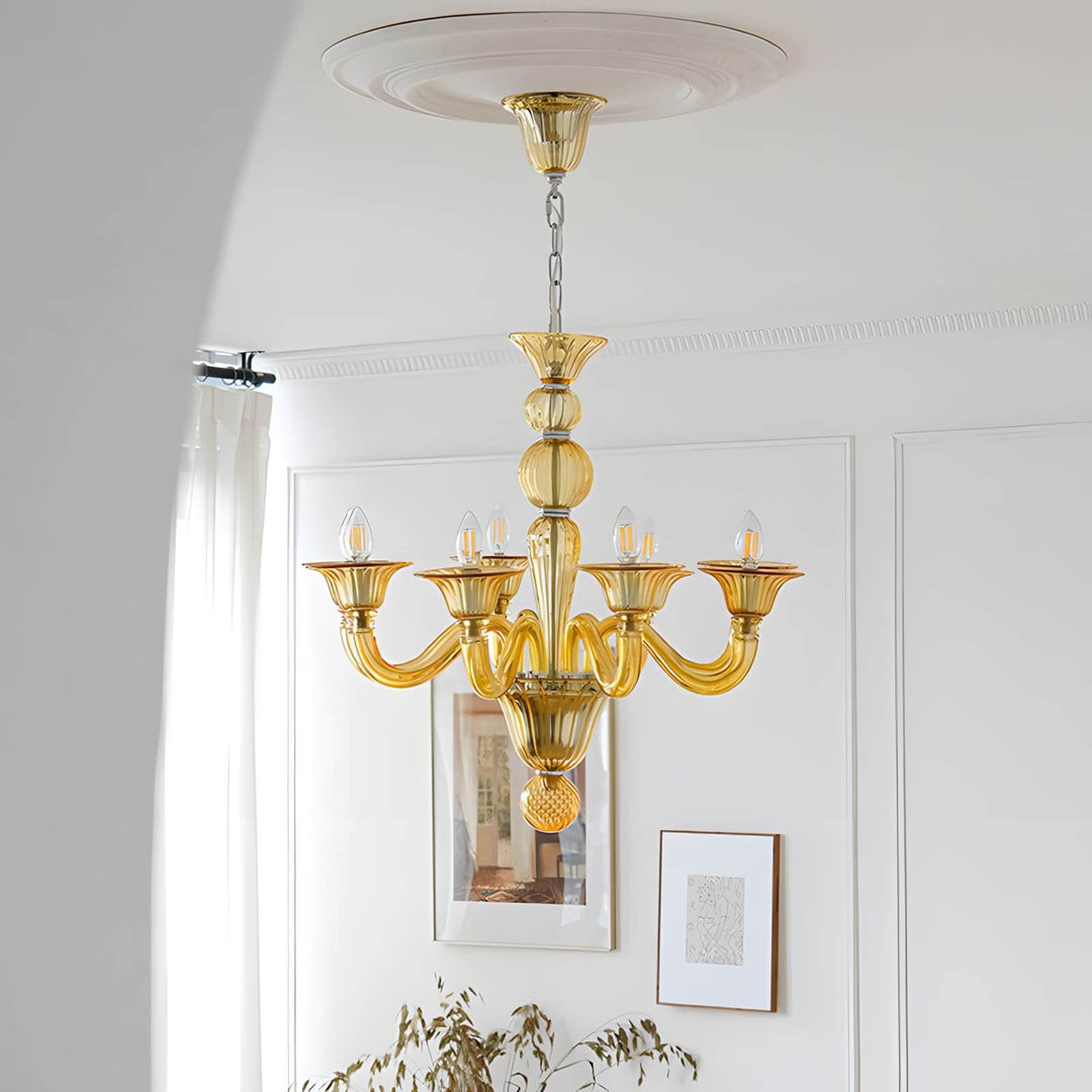 Fintav Chandelier β Modern Glass Light for Dining Area
