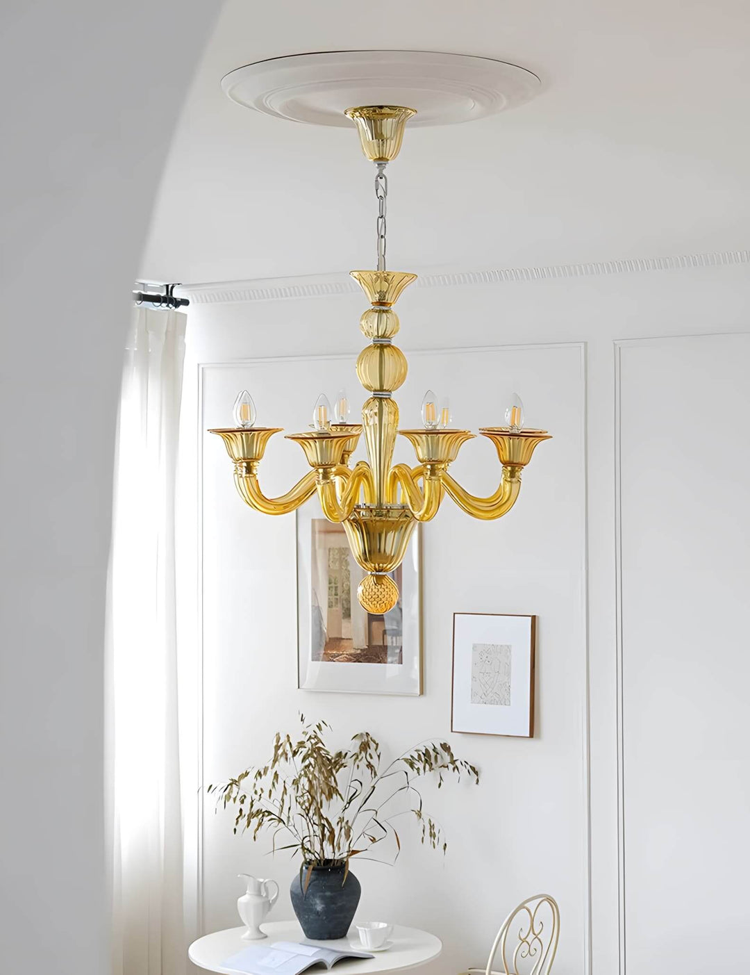 Fintav Chandelier β Modern Glass Light for Dining Area