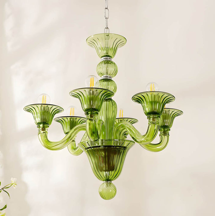 Fintav Chandelier β Modern Glass Light for Dining Area