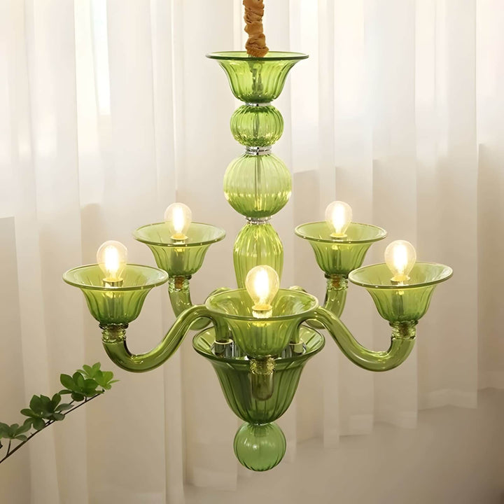 Fintav Chandelier β Modern Glass Light for Dining Area