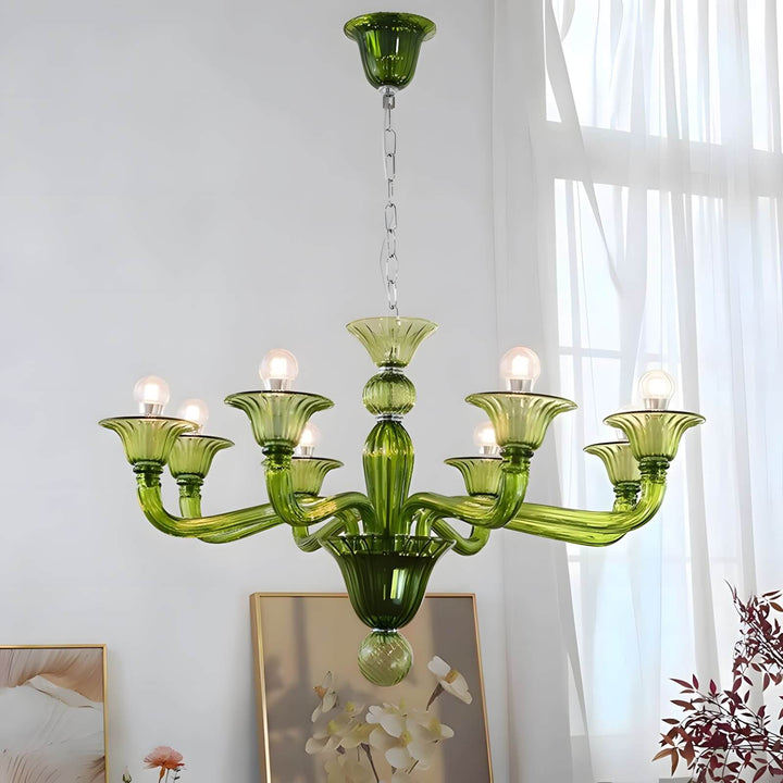 Fintav Chandelier β Modern Glass Light for Dining Area
