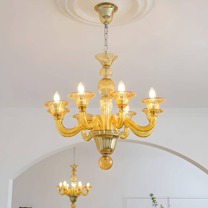 Fintav Chandelier β Modern Glass Light for Dining Area