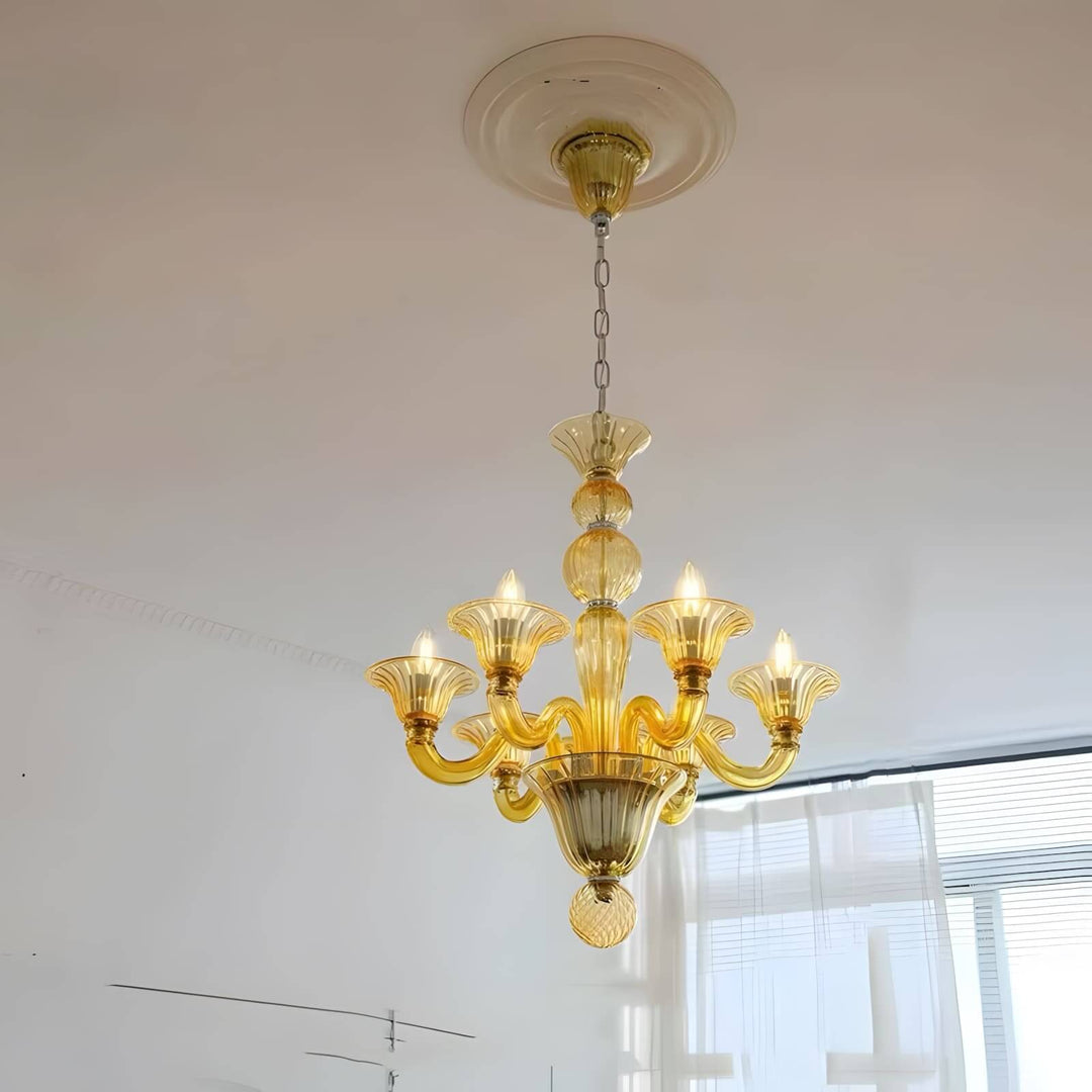 Fintav Chandelier β Modern Glass Light for Dining Area