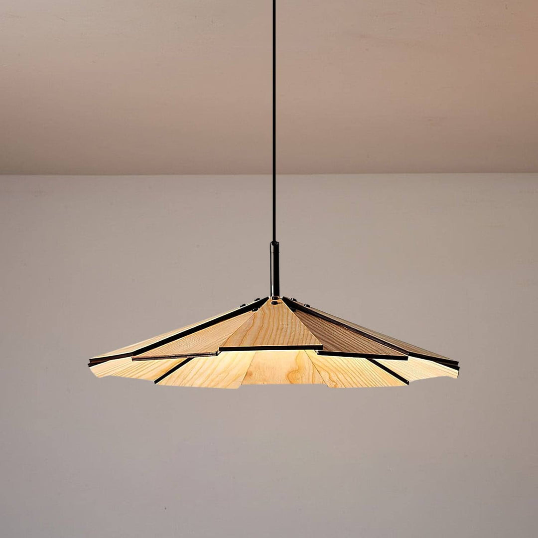 Fleura Pendant Light - Mid Century Wood Dining Room Fixture