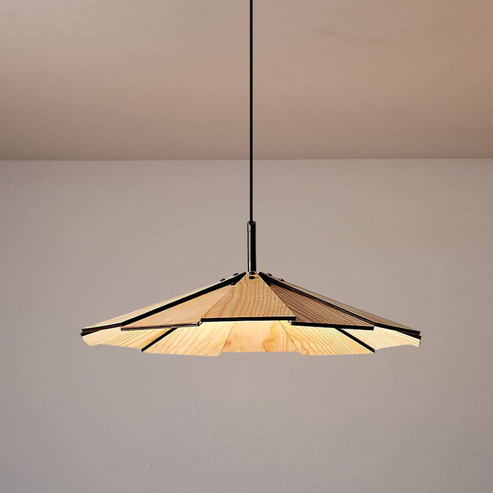 Fleura Pendant Light - Mid Century Wood Dining Room Fixture