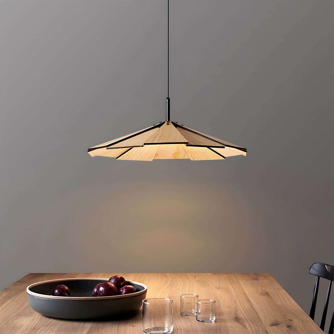 Fleura Pendant Light - Mid Century Wood Dining Room Fixture