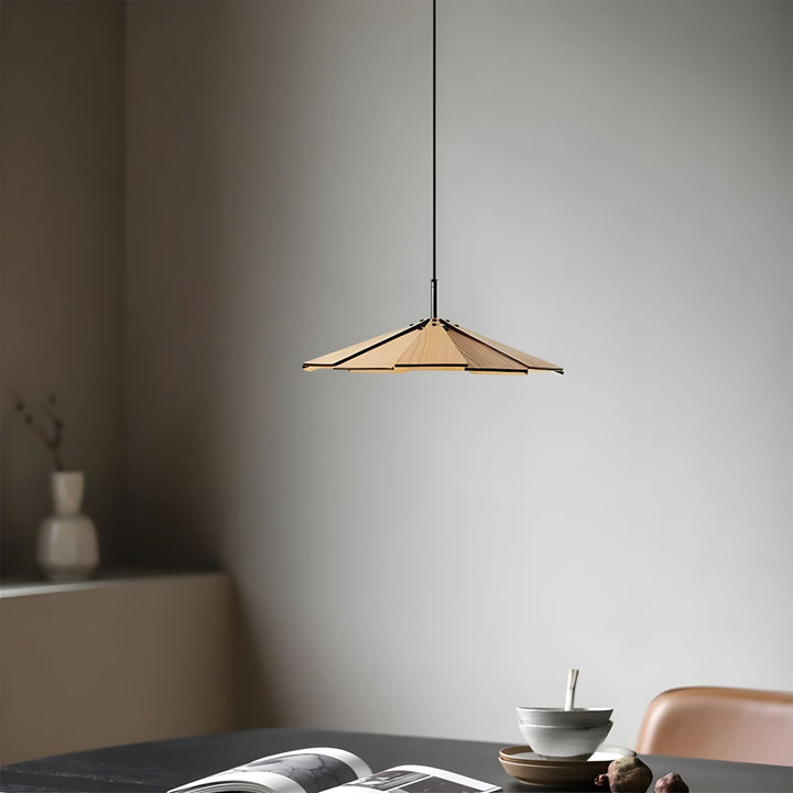 Fleura Pendant Light - Mid Century Wood Dining Room Fixture