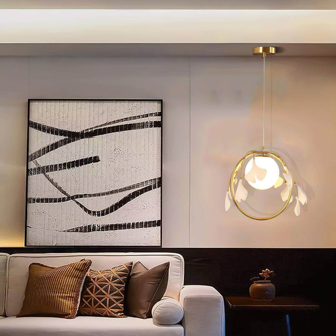 Gingko Ceramic Pendant Light | Gold & White | Vinlighting | Vinlighting | Vinlighting