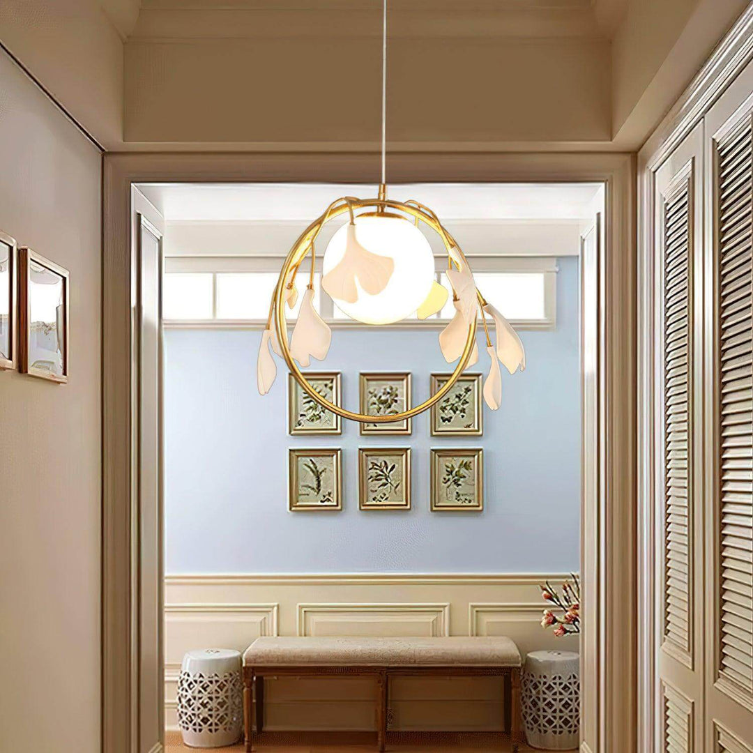 Gingko Ceramic Pendant Light | Gold & White | Vinlighting | Vinlighting | Vinlighting