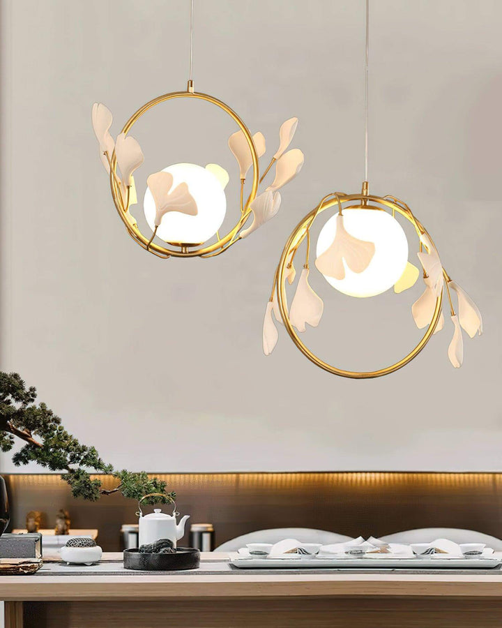 Gingko Ceramic Pendant Light | Gold & White | Vinlighting | Vinlighting | Vinlighting