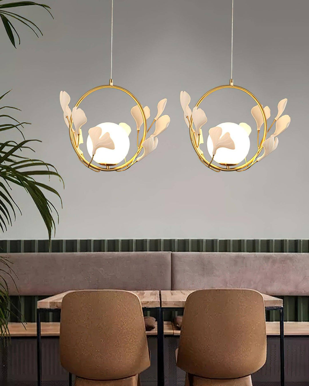 Gingko Ceramic Pendant Light | Gold & White | Vinlighting | Vinlighting | Vinlighting