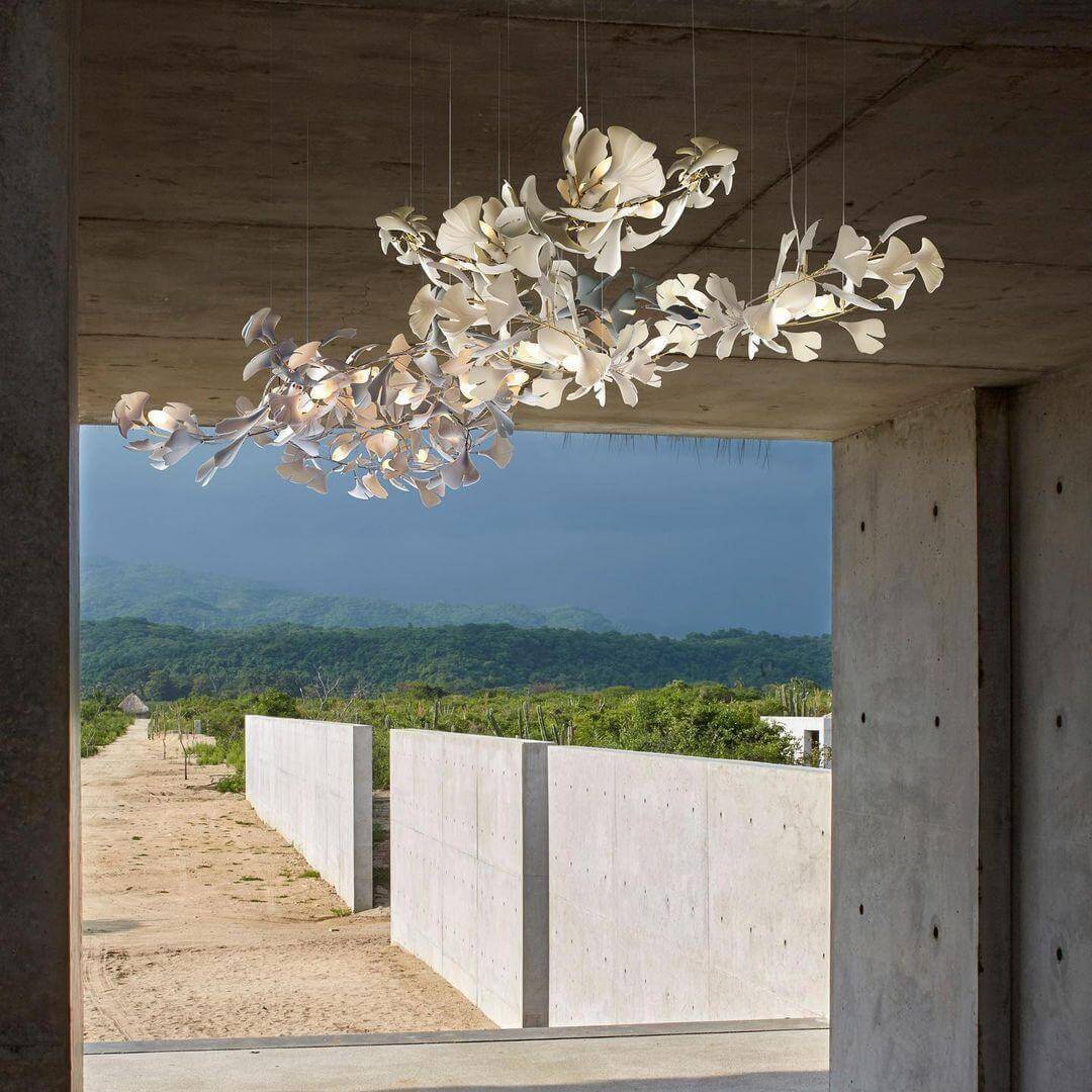 Gingko Chandelier Style J β Handcrafted Porcelain Light Fixture | Vinlighting | Vinlighting