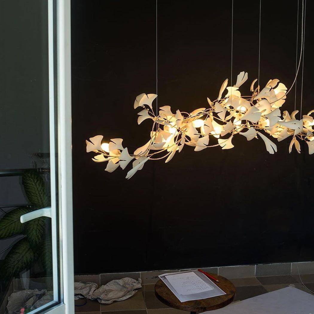 Gingko Chandelier Style J β Handcrafted Porcelain Light Fixture | Vinlighting | Vinlighting