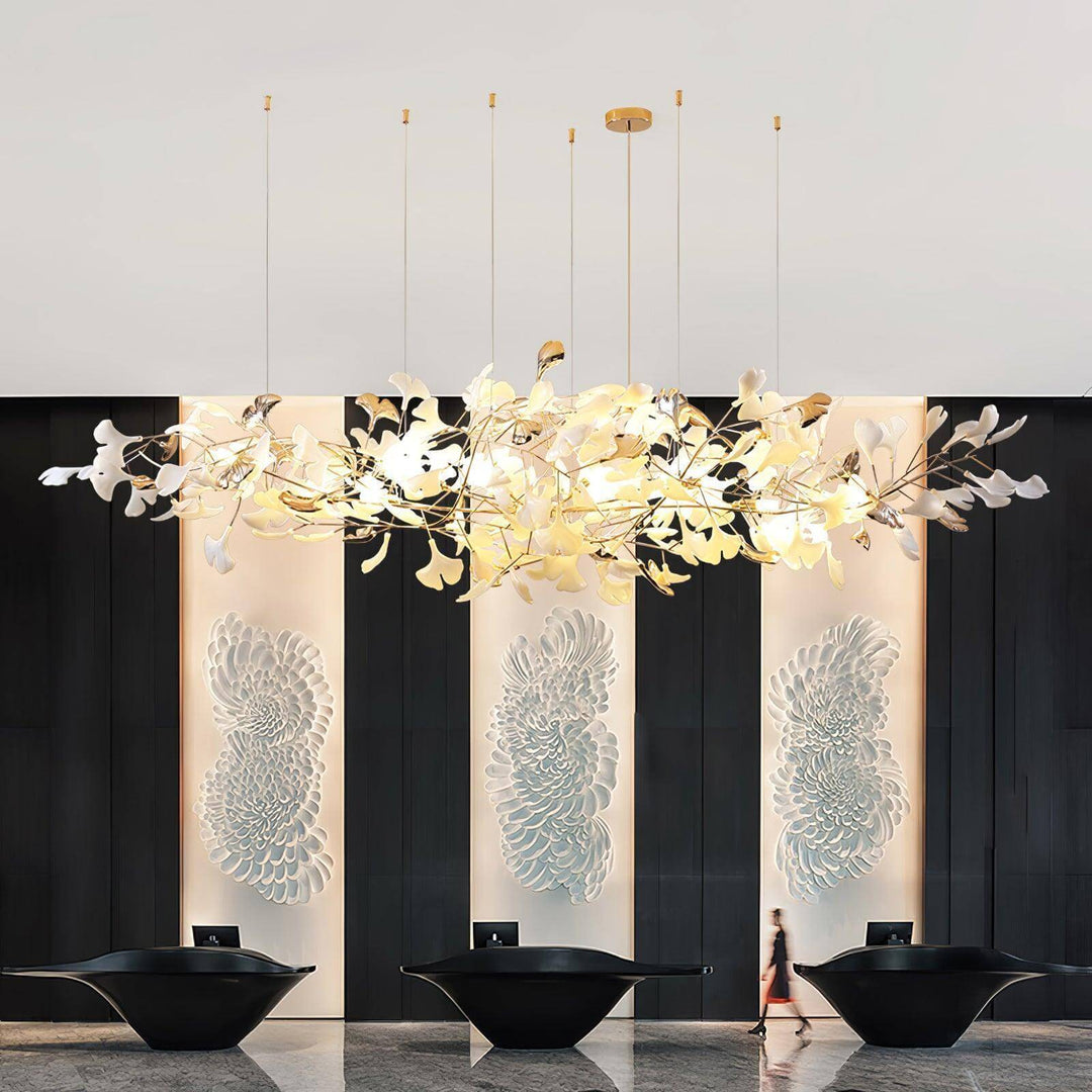 Gingko Chandelier Style K β Handcrafted Porcelain Light Fixture | Vinlighting | Vinlighting