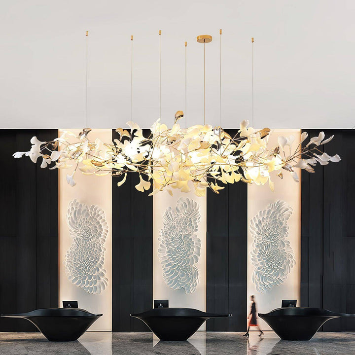 Gingko Chandelier Style K β Handcrafted Porcelain Light Fixture | Vinlighting | Vinlighting