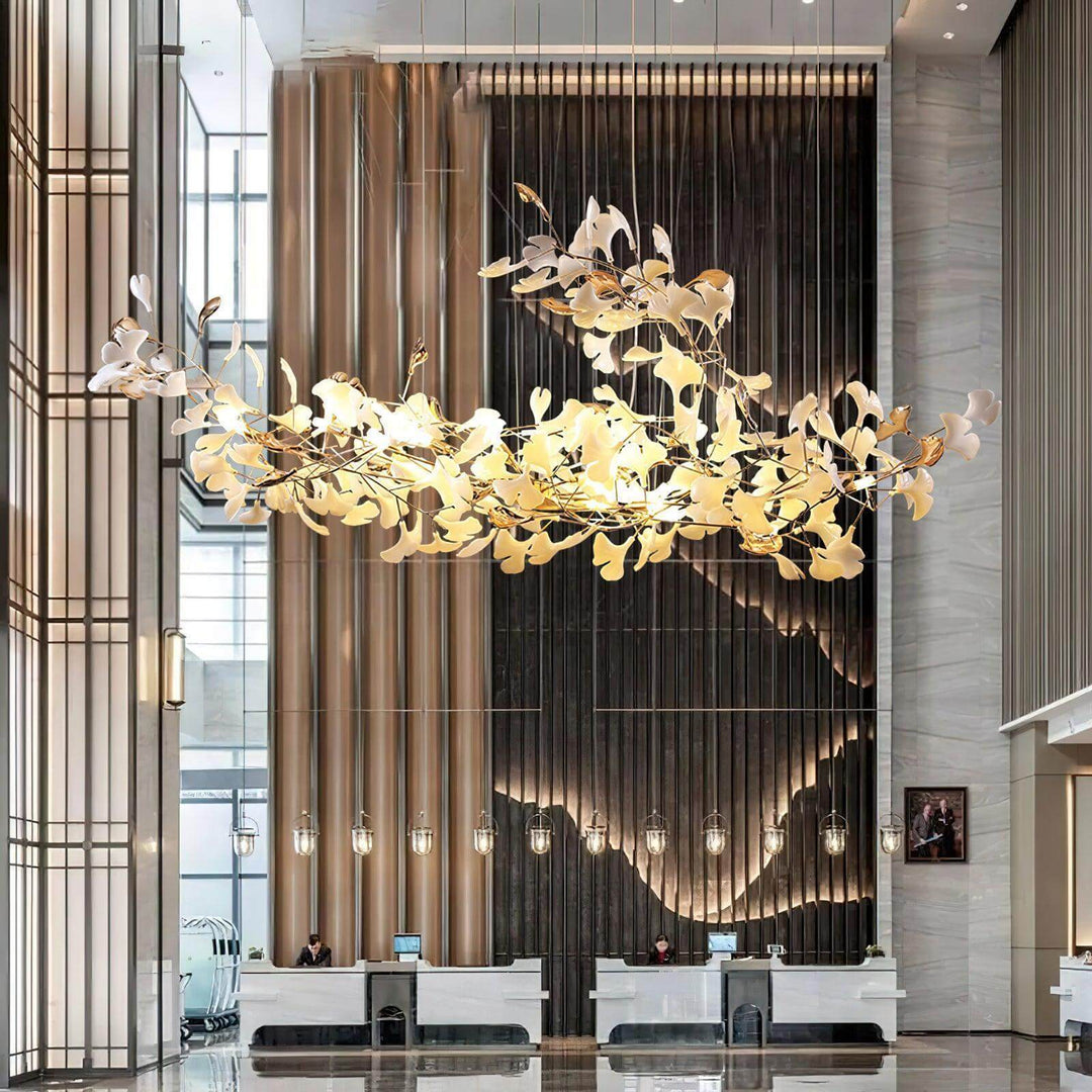 Gingko Chandelier Style K β Handcrafted Porcelain Light Fixture | Vinlighting | Vinlighting