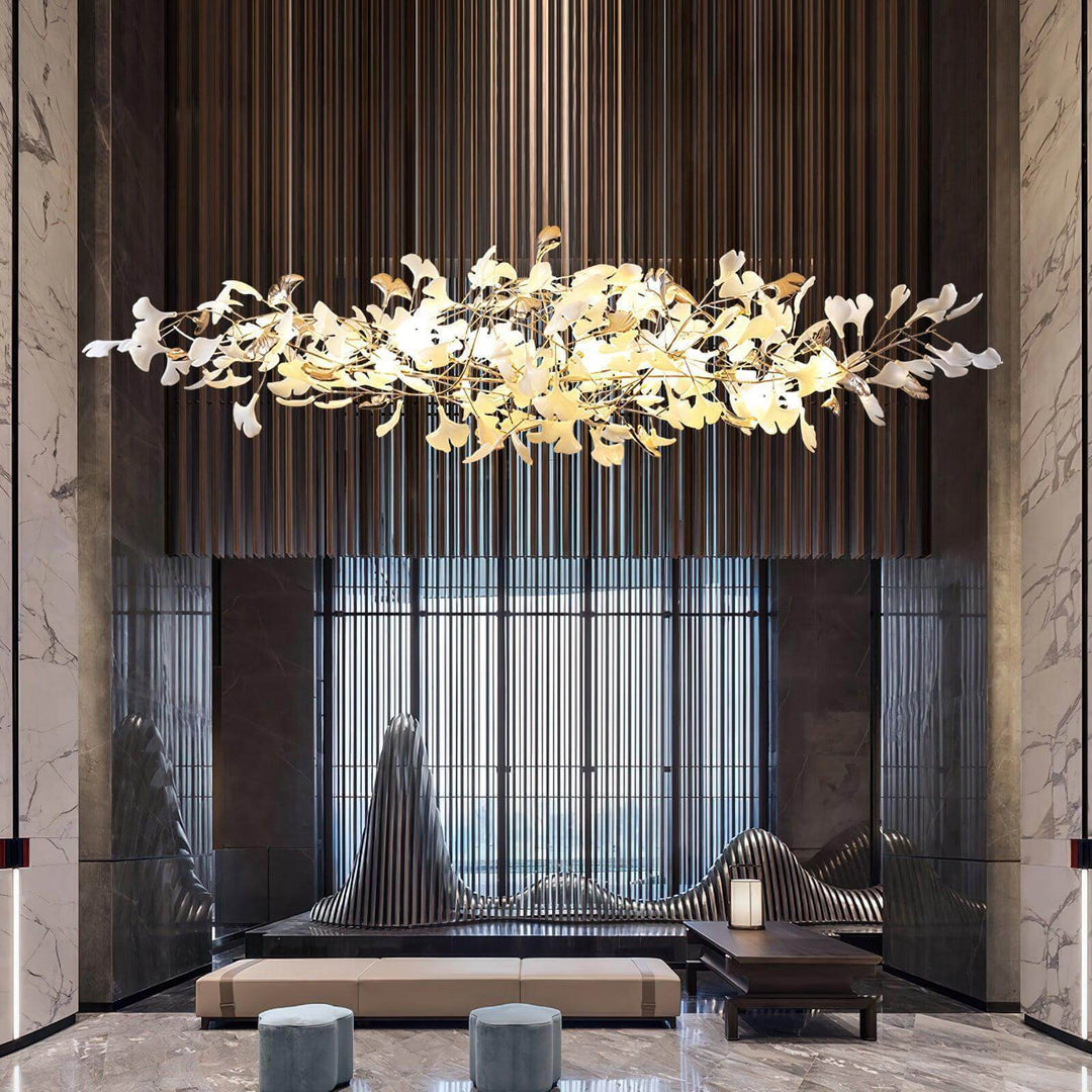 Gingko Chandelier Style K β Handcrafted Porcelain Light Fixture | Vinlighting | Vinlighting