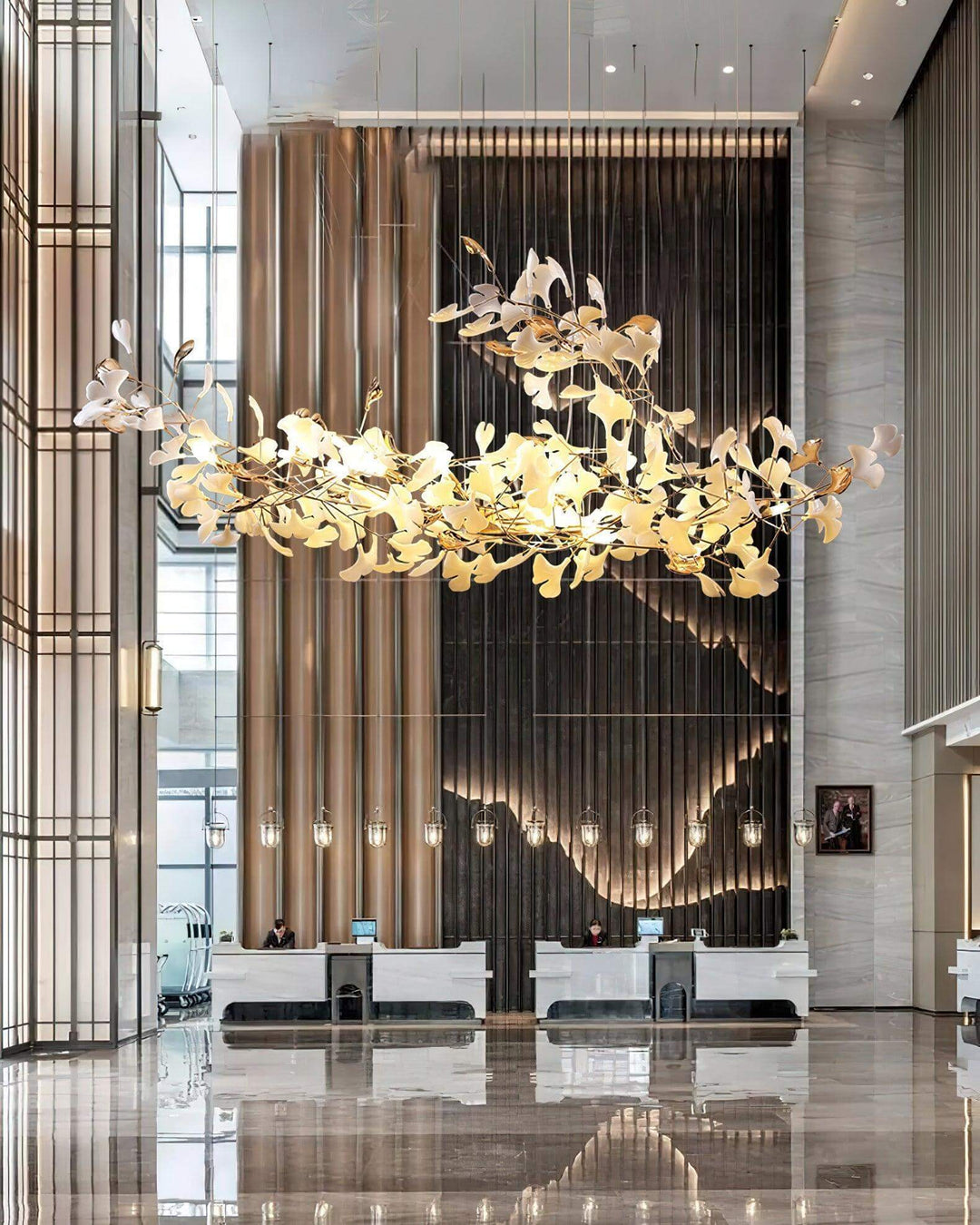 Gingko Chandelier Style K β Handcrafted Porcelain Light Fixture | Vinlighting | Vinlighting
