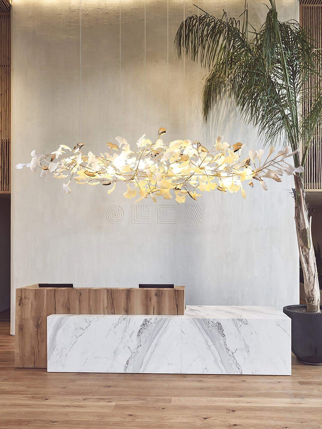 Gingko Chandelier Style K β Handcrafted Porcelain Light Fixture | Vinlighting | Vinlighting